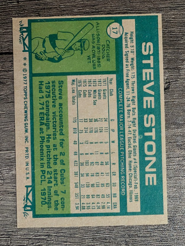 1977 Topps #17 Steve Stone (EXMT)