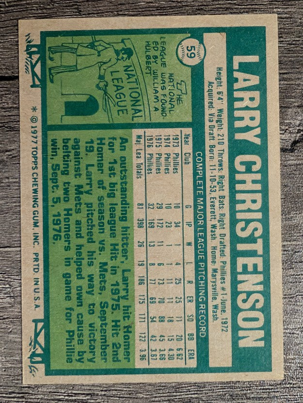 1977 Topps #59 Larry Christenson (EXMT)