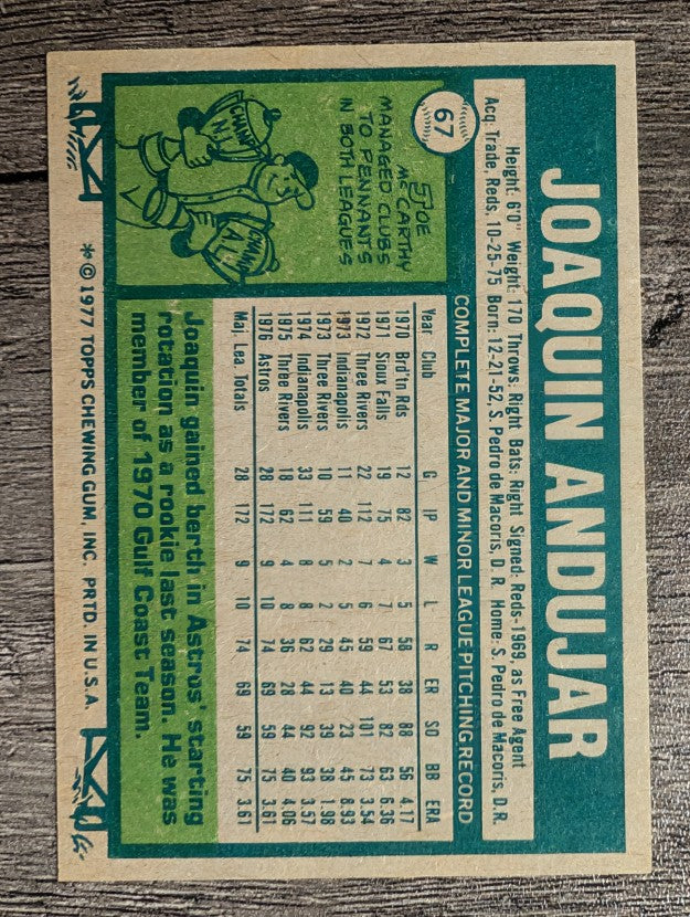 1977 Topps #67 Joaquin Andujar RC (NMMT)