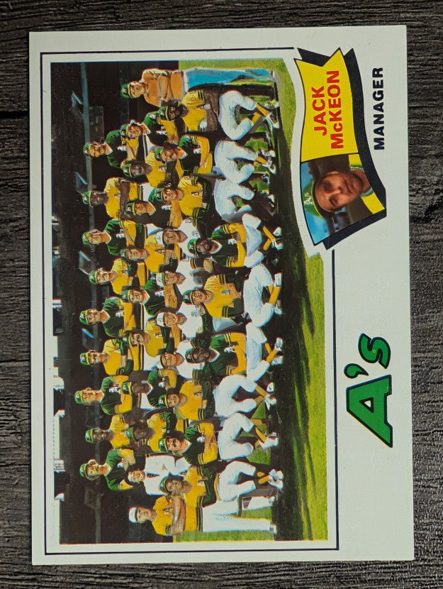 1977 Topps #74 Oakland Athletics CL/Jack McKeon MG (NMMT)