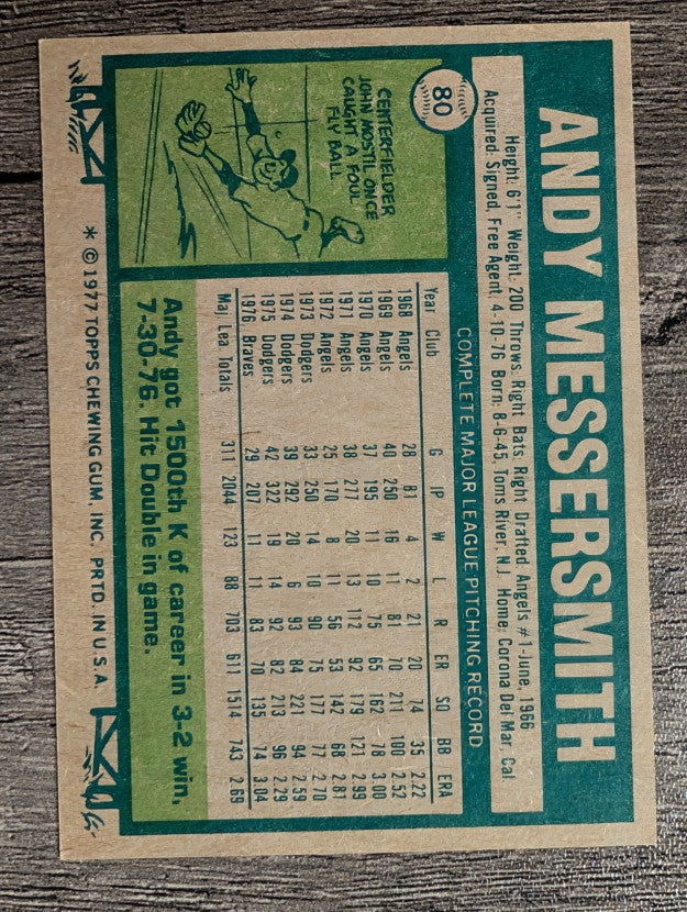 1977 Topps #80 Andy Messersmith (EXMT)