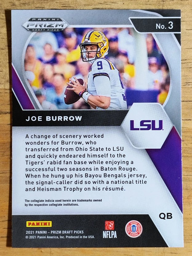 2021 Panini Prizm Draft Picks #3 Joe Burrow