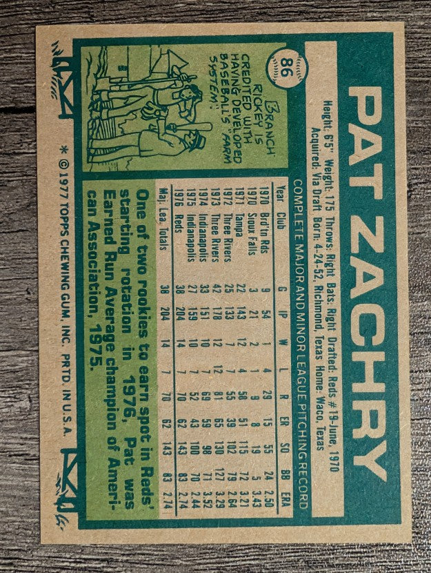 1977 Topps #86 Pat Zachry (NM)