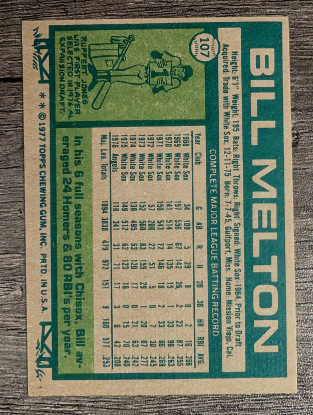 1977 Topps #107 Bill Melton (EXMT)