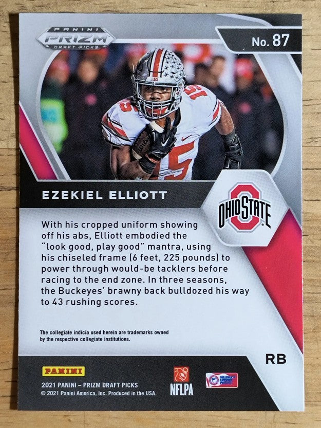 2021 Panini Prizm Draft Picks #87 Ezekiel Elliott