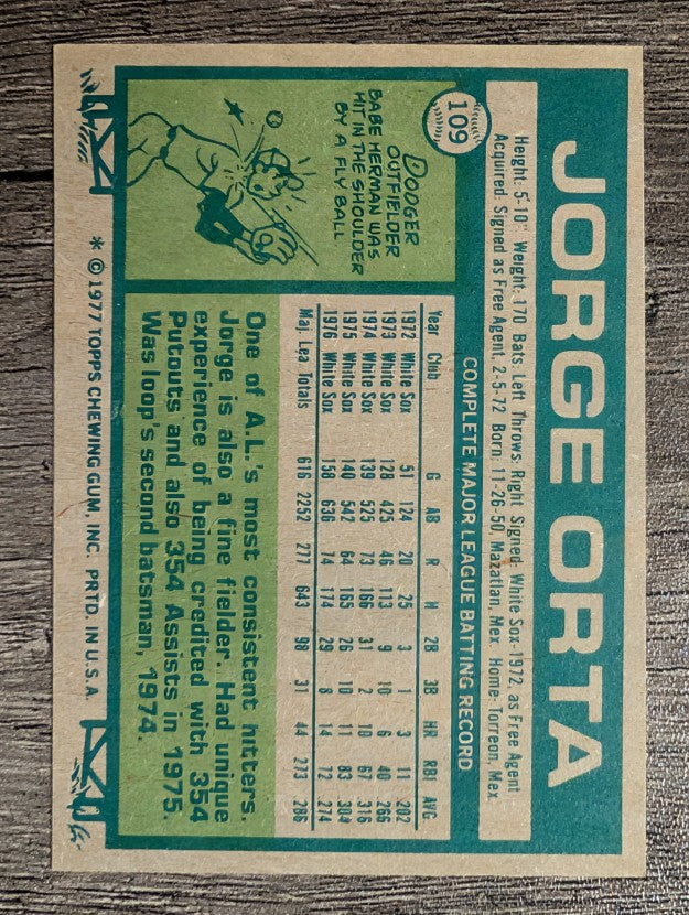 1977 Topps #109 Jorge Orta (NM)