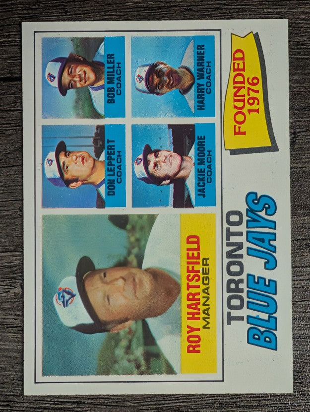 1977 Topps #113 Roy Hartsfield/Leppert/Bob Miller/Jackie Moore/Harry Warner (NM)