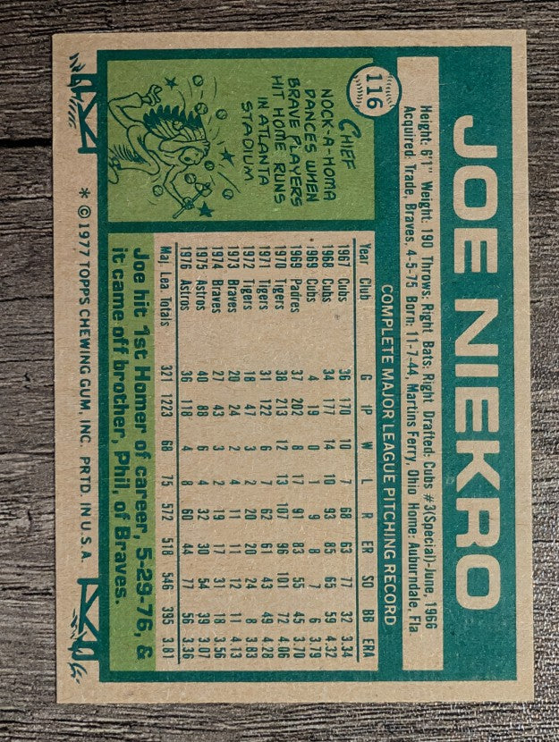 1977 Topps #116 Joe Niekro (EXMT)