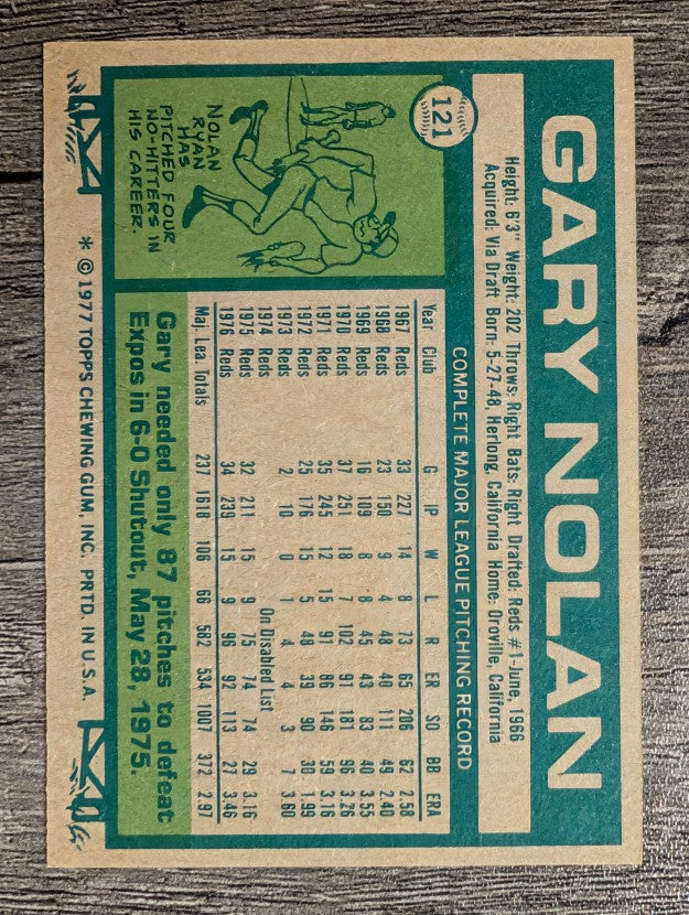 1977 Topps #121 Gary Nolan (EXMT)