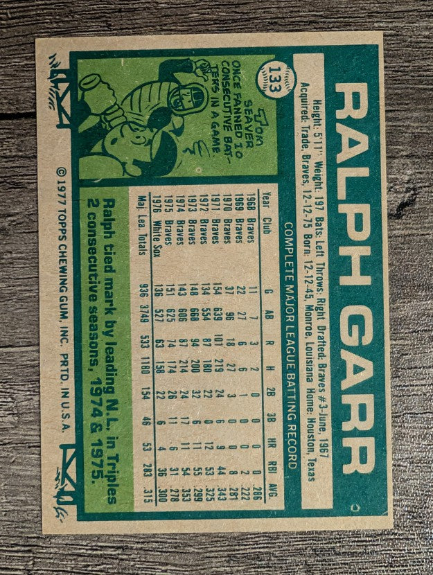 1977 Topps #133 Ralph Garr (EXMT)