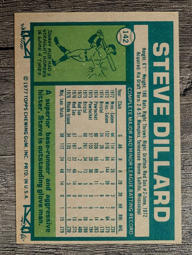 1977 Topps #142 Steve Dillard RC (NM)