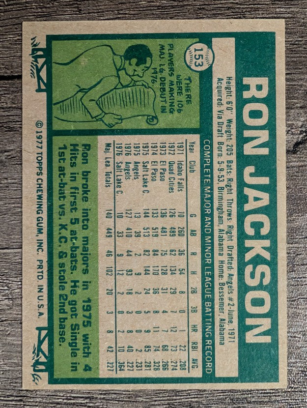 1977 Topps #153 Ron Jackson RC (EXMT)