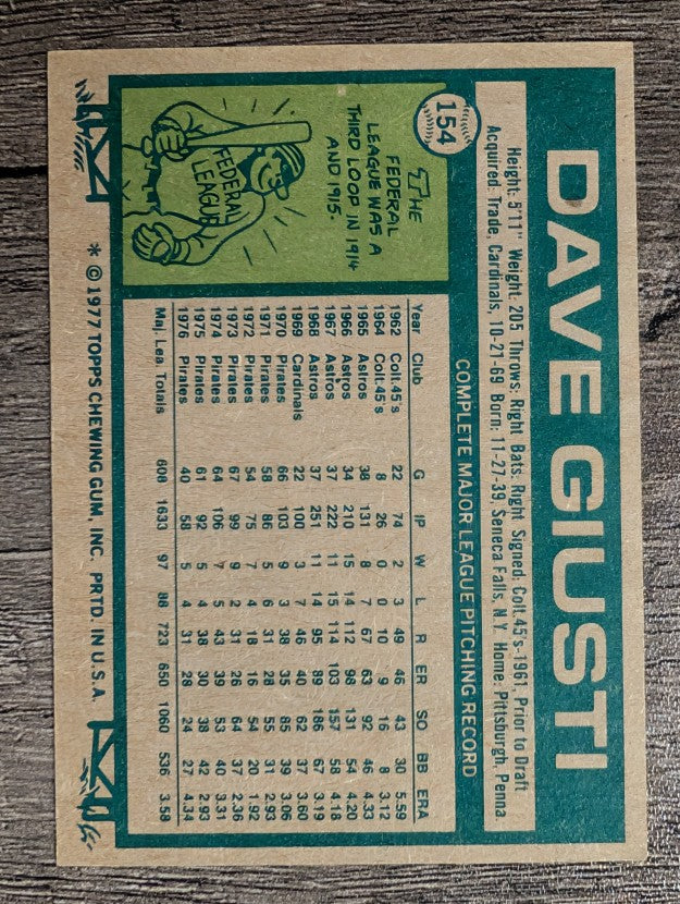 1977 Topps #154 Dave Giusti (NM)