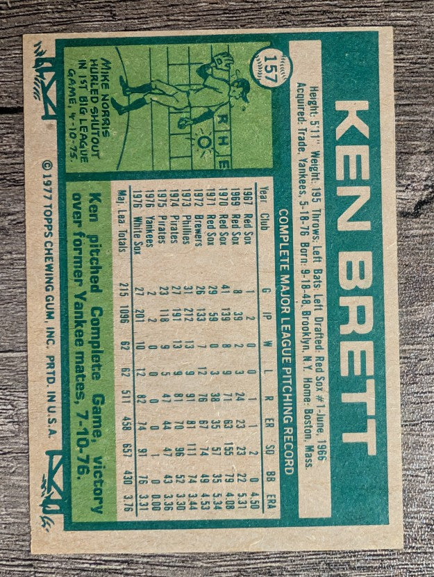 1977 Topps #157 Ken Brett (EXMT)