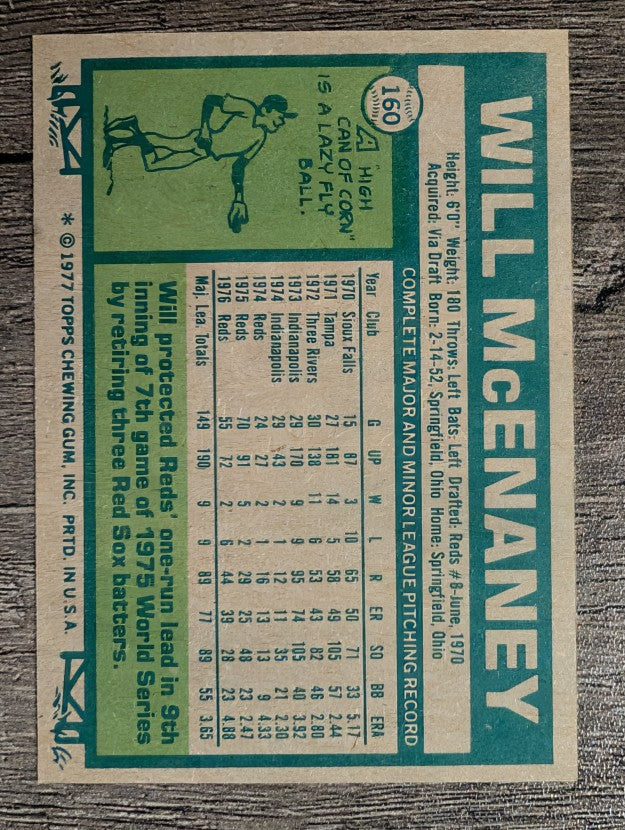 1977 Topps #160 Will McEnaney (EXMT)