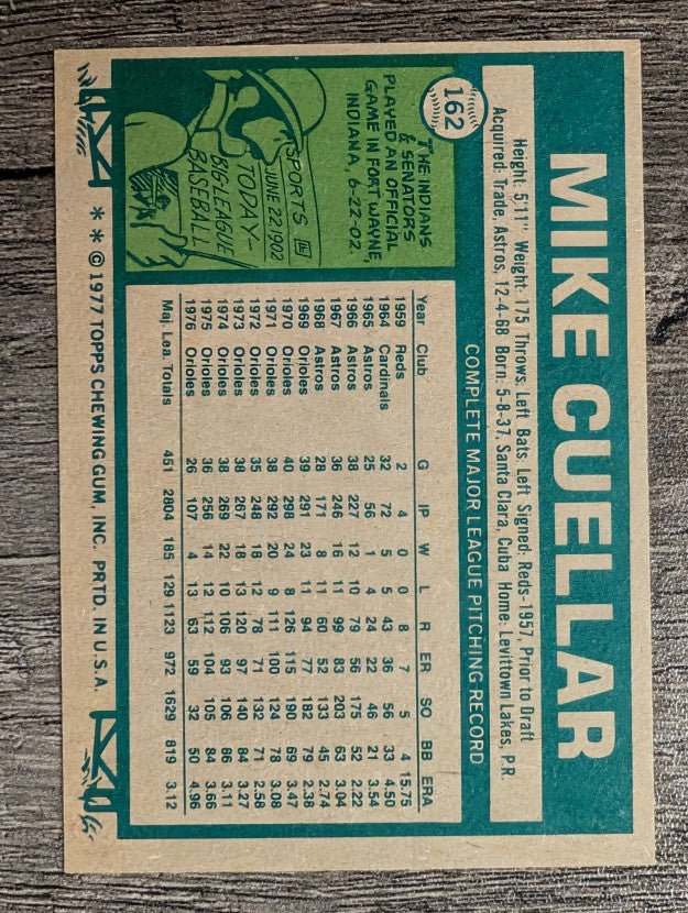 1977 Topps #162 Mike Cuellar (EX)