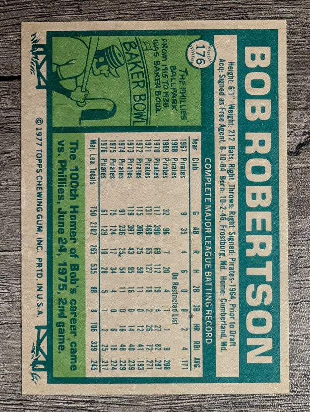 1977 Topps #176 Bob Robertson (EXMT)