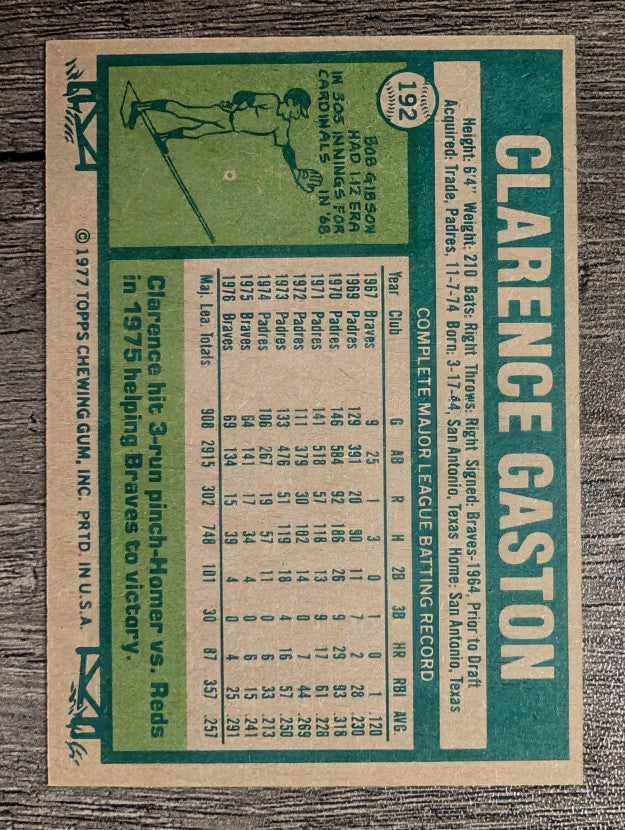 1977 Topps #192 Clarence Gaston (NM)