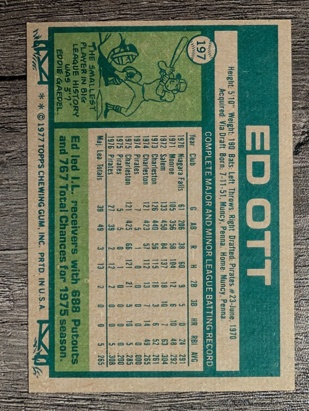 1977 Topps #197 Ed Ott (EXMT)