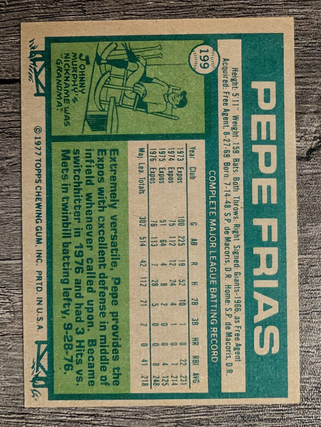 1977 Topps #199 Pepe Frias (EXMT)