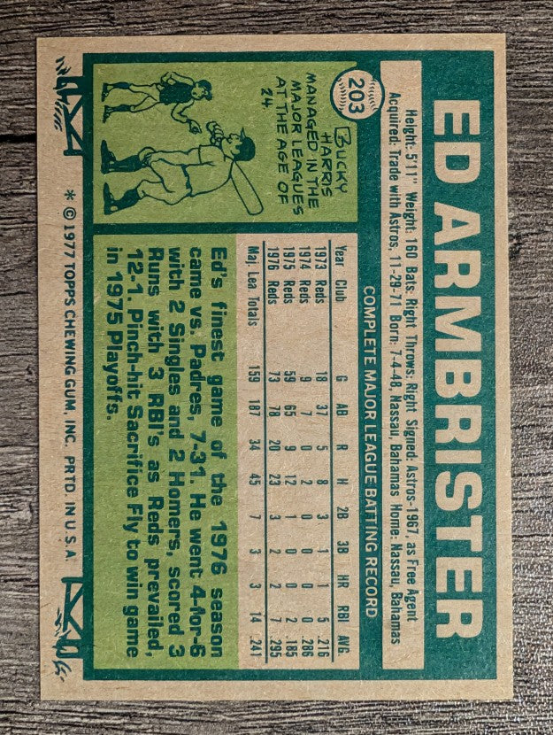 1977 Topps #203 Ed Armbrister (NM)
