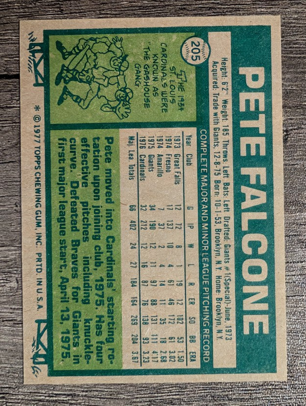 1977 Topps #205 Pete Falcone (NMMT)