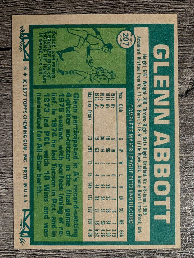 1977 Topps #207 Glenn Abbott (EXMT)