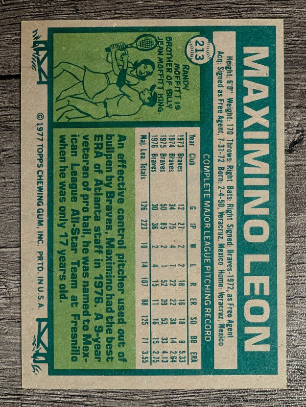 1977 Topps #213 Maximino Leon (NM)
