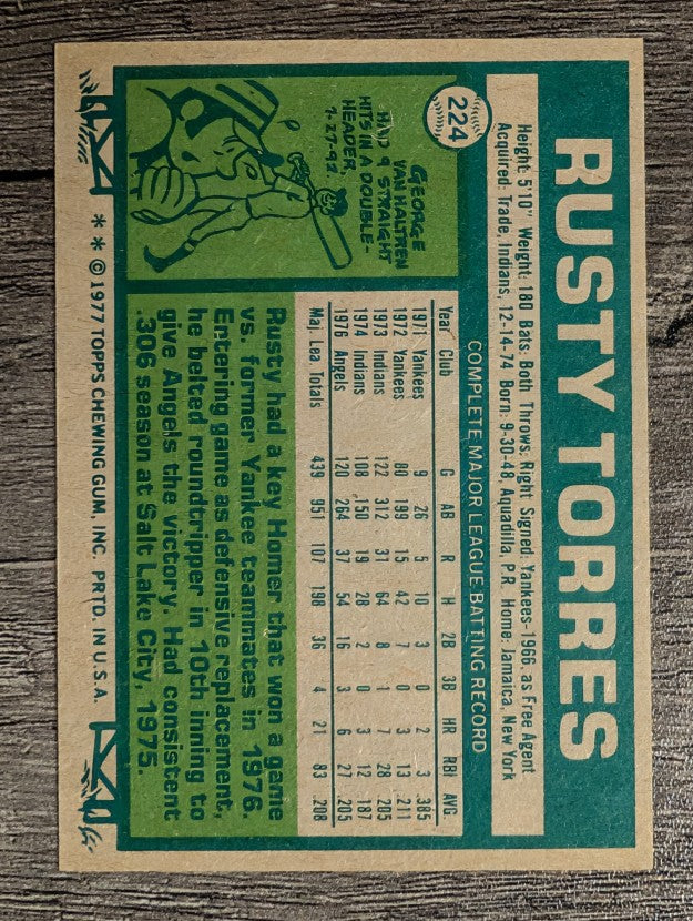 1977 Topps #224 Rusty Torres (EXMT)