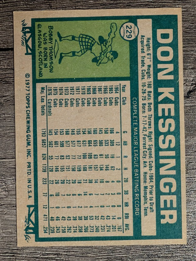 1977 Topps #229 Don Kessinger (EXMT)