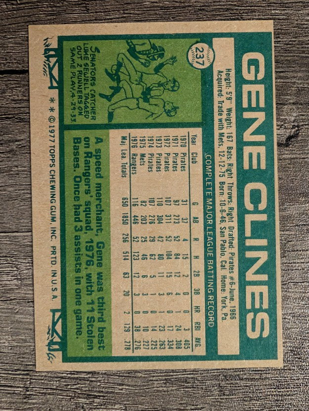 1977 Topps #237 Gene Clines (NM)