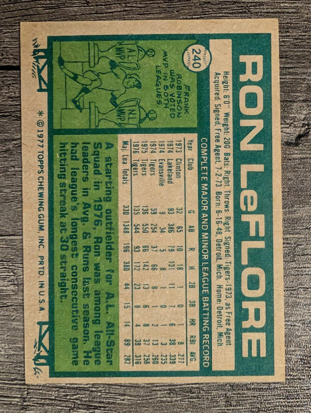 1977 Topps #240 Ron LeFlore (EXMT)