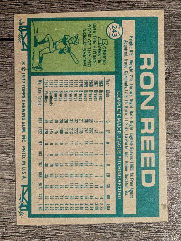 1977 Topps #243 Ron Reed (EXMT)
