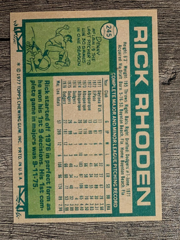 1977 Topps #245 Rick Rhoden (MINT)