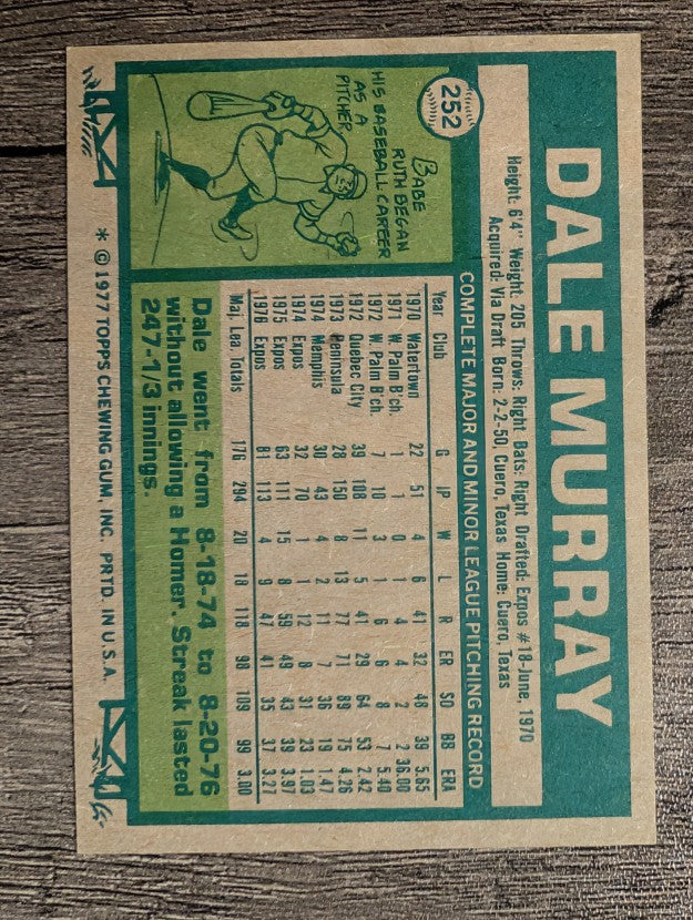 1977 Topps #252 Dale Murray (NM)