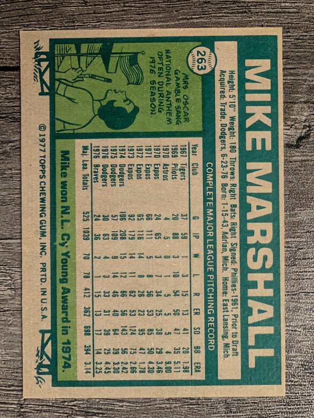 1977 Topps #263 Mike Marshall (NM)