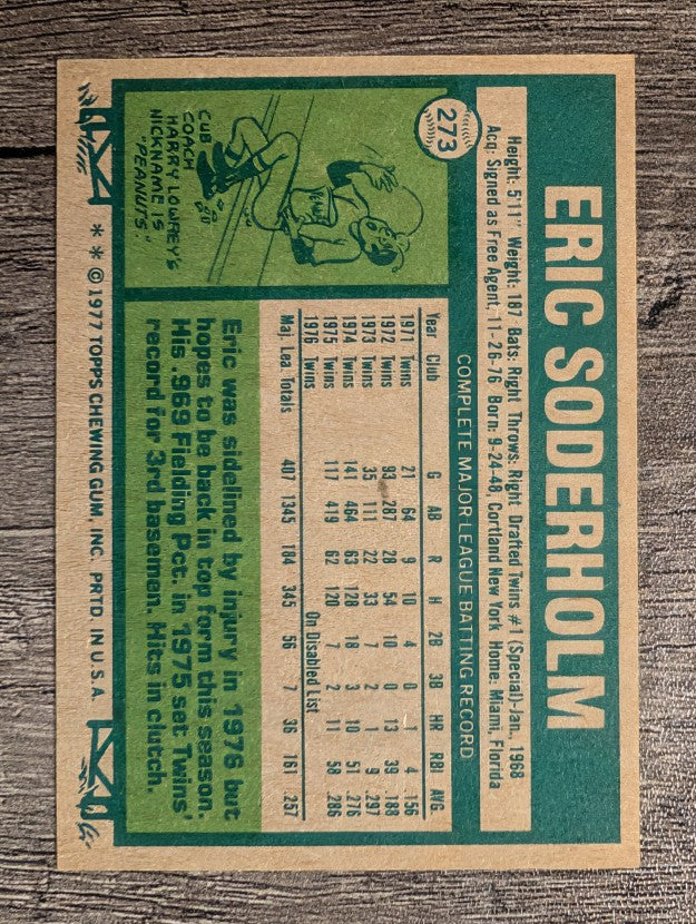 1977 Topps #273 Eric Soderholm (NM)