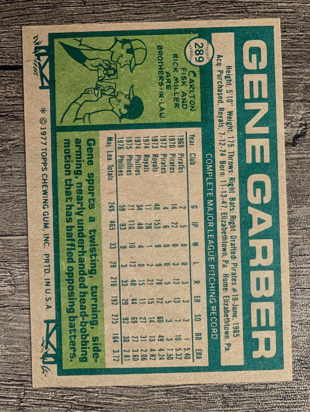 1977 Topps #289 Gene Garber (NM)
