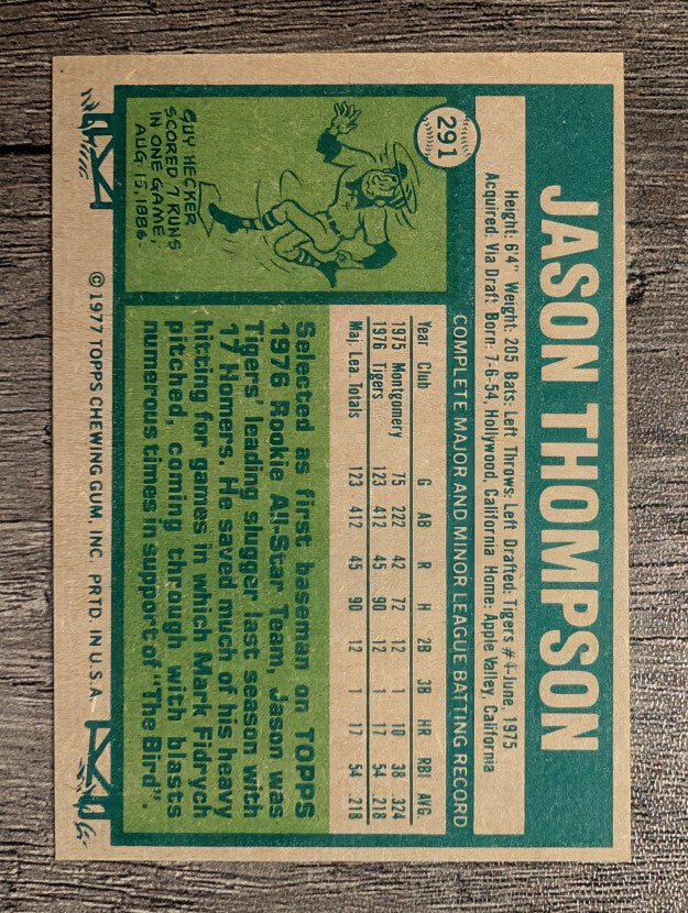 1977 Topps #291 Jason Thompson RC (EXMT)
