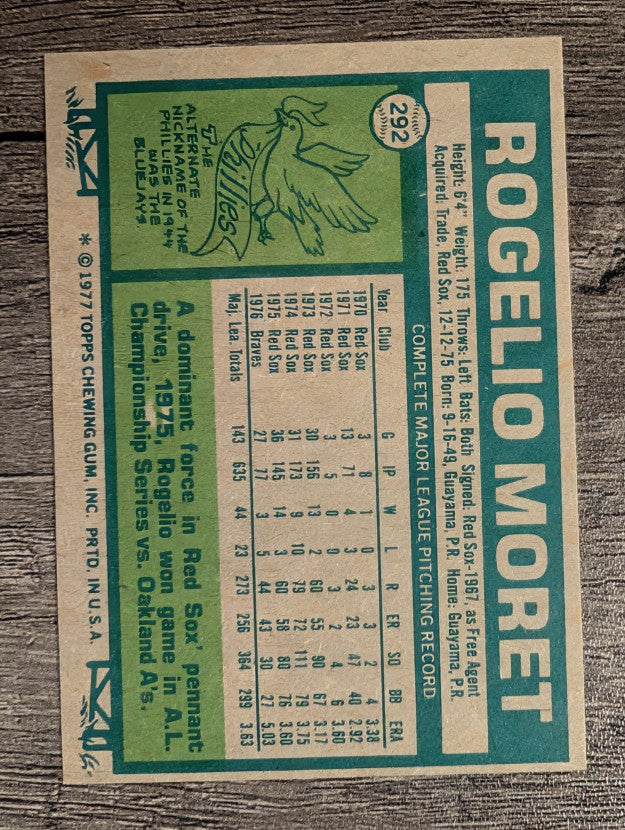 1977 Topps #292 Rogelio Moret (EXMT)