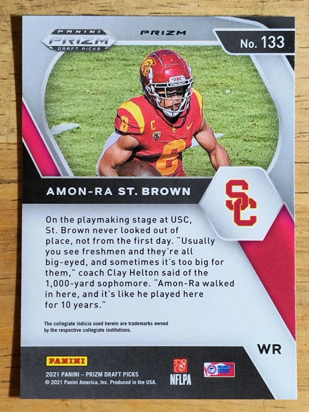 2021 Panini Prizm Draft Picks Prizms Silver #133 Amon-Ra St. Brown