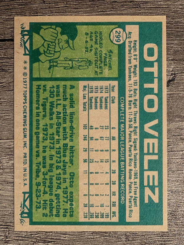 1977 Topps #299 Otto Velez (EX)