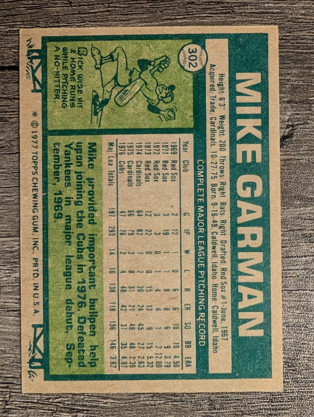 1977 Topps #302 Mike Garman (NM)