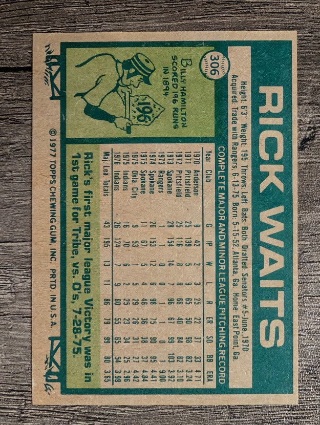 1977 Topps #306 Rick Waits (EXMT)