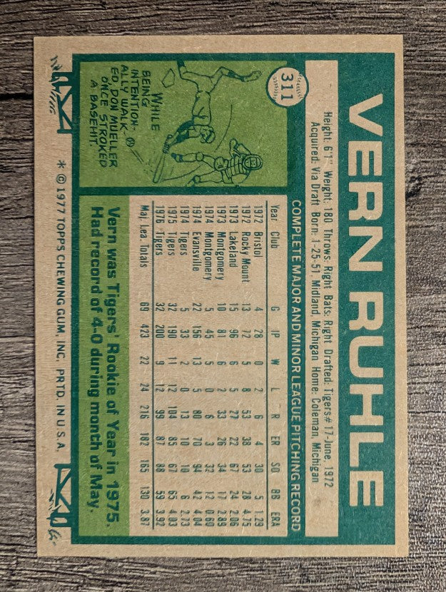 1977 Topps #311 Vern Ruhle (EXMT)