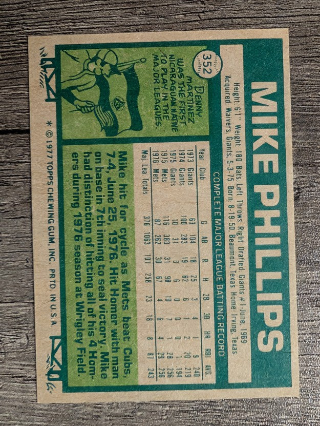 1977 Topps #352 Mike Phillips (EXMT)