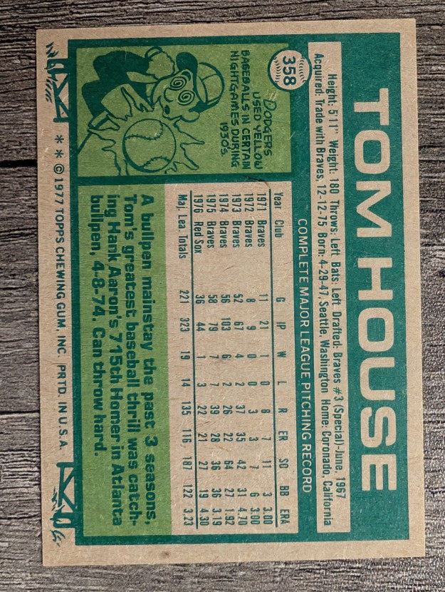 1977 Topps #358 Tom House (EXMT)