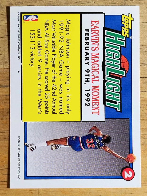 1992-93 Topps #2 Magic Johnson HL (EXMT)