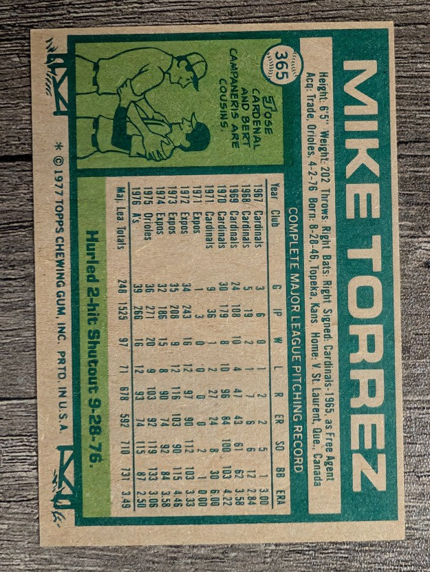 1977 Topps #365 Mike Torrez (NM)