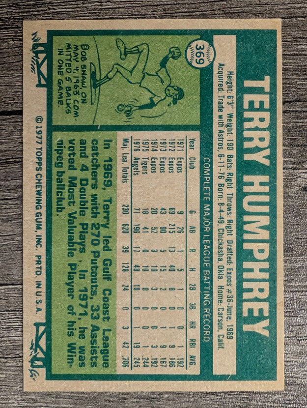 1977 Topps #369 Terry Humphrey (EXMT)